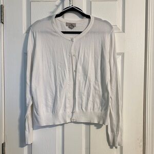 H&M White Button-Up Cardigan